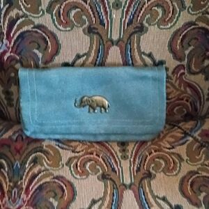 Elephantito Blue Clutch with Elephant Detail